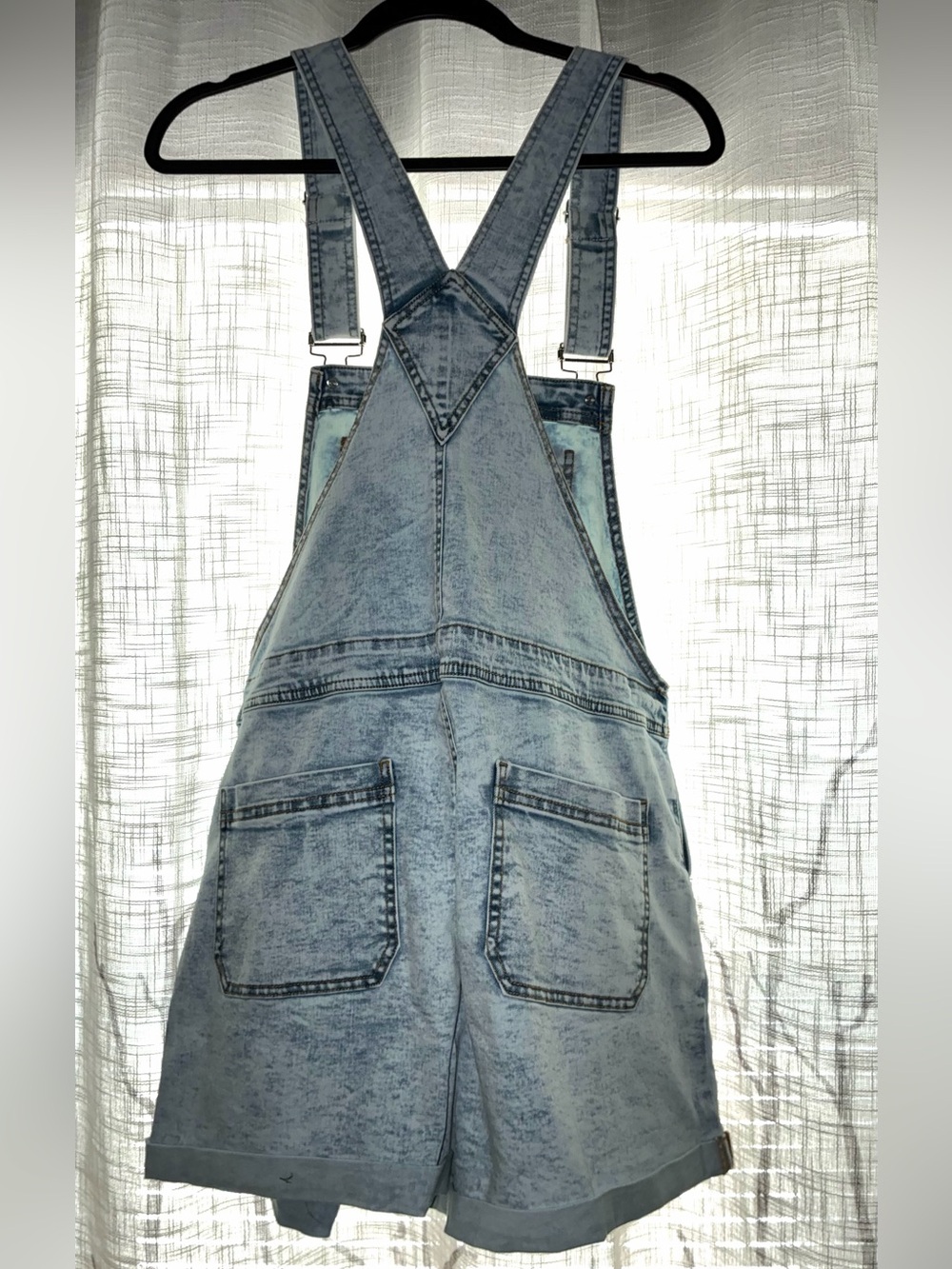 NWT Maurices Acid Wash American Flag Denim Overalls - Picture 2 of 4